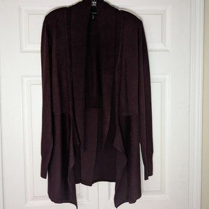 White House Black Market- Burgundy Open Front Sweater- Size L